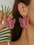 Accessories braided butterfly summer bohemian alloy earrings for women
