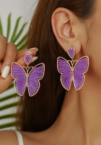 Braided purple butterfly earrings women bohemian earrings Braided purple butterfly earrings women bohemian earrings