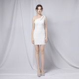 Summer Elegant Sequin One-Shoulder Formal Party Dress