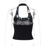 Summer Sexy U-Neck Halter Camisole for Women - Slim Fit Low Back Top