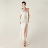 One-Shoulder Sequin Slim Evening Dress