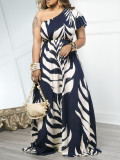 Women's Bohemian Palm Leaf Print Sexy Maxi Dress for Summer