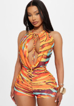women's print halter backless jumpsuit women's print halter backless jumpsuit