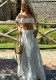 Women's Summer Solid Color Sexy Short-Sleeve off shoulder Pleated Ruffle skirt Set