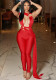 Women's Spring and Summer Ring Hollow Strap Jumpsuit