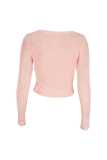 Women's fashion casual beaded slim mesh hollow long-sleeved t-shirt