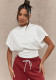 Summer Women's Round Neck Pullover Short-Sleeve Solid Color Loose Top