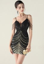 Sequin Beaded Bodycon Sexy Nightclub Bridesmaids Short Dress