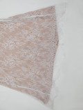 Women sexy long-sleeved lace top suspenders pleated lace lace Skirt two-piece suit