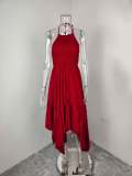 Women spring sleeveless Solid Dress