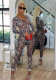 Women Casual Leopard Hollow U-Neck Jumpsuit