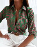 Women Long Sleeve Printed Shirt Top