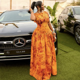 Women Summer Print Sleeveless Maxi Dress