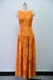 Women Summer Print Sleeveless Maxi Dress