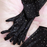Women Summer Sexy Hollow See-Through Backless Dress Gloves Sexy Lingerie Three-Piece