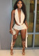 Women slouch Halter Neck sleeveless Backless Top and shorts two-piece suit