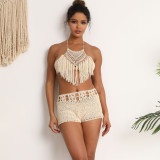 Women Crochet Tank Bikini Swimsuit Two-piece Set
