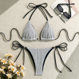 Knitting Hollow Sexy Two-Piece Bikini Swimsuit