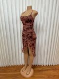 Lace-Up Sexy Slim Irregular Bodycon Dress