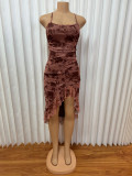 Lace-Up Sexy Slim Irregular Bodycon Dress