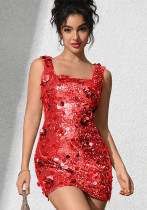 Women's Sexy Slim Sequined Strap Nightclub Dress