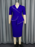 Women Beaded Ruffle Party Bodycon Dresses