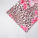 Women's Chic Flower Leopard Print V-neck Low Back Slim Long Dress