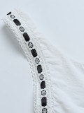 Women sexy Lace-Up Lace Patchwork Backless Suspender Top