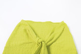 Women Summer Sexy Strapless Top and Long Skirt Two-Piece Set