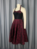 Women Party Jacquard Strapless Sexy Suspender Dress