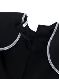 Women Round Neck Formal Party Slit Elegant Dress