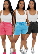 Women summer Casual Multi-Color elastic waist shorts Women summer Casual Multi-Color elastic waist shorts