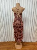 Lace-Up Sexy Slim Irregular Bodycon Dress