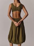 Women Casual Solid Sleeveless Dress