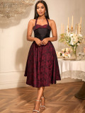 Women Party Jacquard Strapless Sexy Suspender Dress