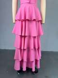 Women summer Halter Neck vest and cake skirt two-piece set