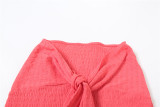Women Summer Sexy Strapless Top and Long Skirt Two-Piece Set