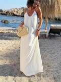 Women Summer Casual Backless Holidays Beach Maxi Dress
