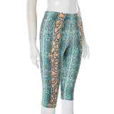 Women's Sexy Print Tight-Fitting Five-Point Straight Shorts