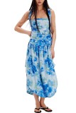 Women Holidays cross-strap print dress