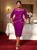 Plus Size Women ruffled bodycon Birthday Dress