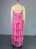 Women summer Halter Neck vest and cake skirt two-piece set