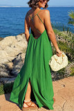 Women Summer Casual Backless Holidays Beach Maxi Dress