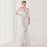 Summer Sequin Strap Mermaid Long Evening Dress
