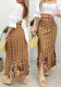 Embroidered Tassel Slim Long Skirt