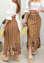 Embroidered Tassel Slim Long Skirt Embroidered Tassel Slim Long Skirt