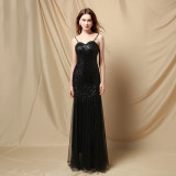 Summer Formal Sequins Strap Mermaid Evening Dress