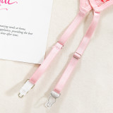 Sexy Butterfly Embroidery Lace-Up Three-Piece Lingerie Set