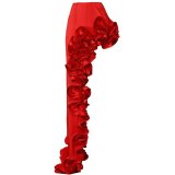 Red Deep V Sexy Ruffled V-neck One-Piece Swimsuit for Women