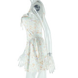 Fashionable Print Sexy Deep V-Neck Strap Slim Waist Irregular Dress